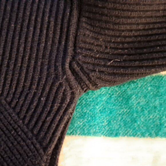 THAKOON Lambswool Navy Chunky Ribbed Turtleneck Sweater, sz S - Picture 8 of 10